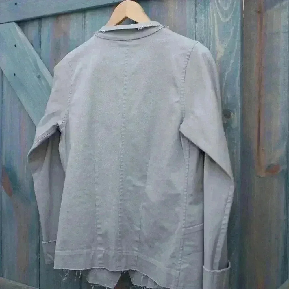 Robin Lane Canvas Friday Grey Jacket Size 1 Small 6 8